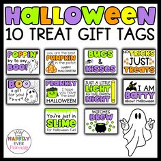 10 halloween treat gift tags for kids