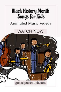 black history month song for kids with an animated music video on the front and back