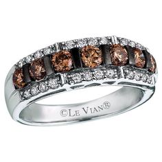 LeVian 14K White Gold Round Chocolate Brown Diamond Classy Fancy Cocktail Ring Levian Chocolate Diamonds Rings, Chocolate Rings, Levian Chocolate Diamonds, Chocolate Diamond Ring, Chocolate Diamond, White Diamond Rings Engagement, Chocolate Diamonds, Le Vian, Round Diamond Engagement Rings