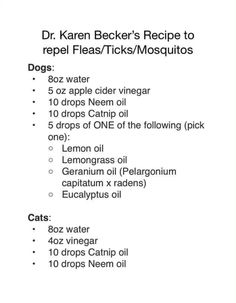 the recipe for dr kern becker's recipe to repel flea / ticks / mosquito