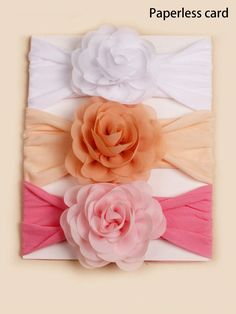 3pcs Rose Flower Birthday Pink Baby Headband (Paper Card For Decoration) Love Valentine Multicolor    Polyamide Floral Hair Bands   Baby Supplies, size features are:Bust: ,Length: ,Sleeve Length: Baby Flower, Baby Hair Accessories, Pink Baby Girl, Baby Supplies, Flower Decor, Hair Bands, Floral Hair, Birthday Flowers