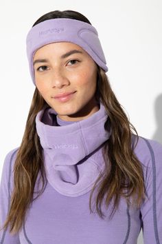 a woman wearing a purple headband Chilly Morning, Fleece Headbands, Polartec Fleece, Warm Down, Morning Running, Cozy Fits, Pop Up Shops, Outdoor Wear, Ear Warmers