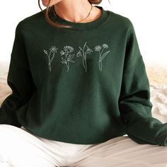 Mountains Shirt, Wildflower Shirt, Mystical Moon, Floral Sweatshirt, Flower Sweatshirt, Mountain Shirt, Botanical Shirt, Positive Shirt, Moon Shirt