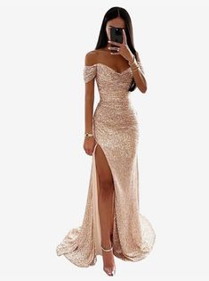 Women Sparkly Sequins Prom Dresses Strapless Pleats Bridesmaid Dress Long Slit Mermaid Formal Prom Dresses  (using affiliate link) Sparkly Gold Prom Dress, Gold Dinner Dress, Gold Formal Dress Long, Gold Dress Long Classy, Gold Gala Dress, Sparkly Gold Dress, Matric Ball Dresses, Sparkly Bridesmaid Dress, Gold Dresses Long