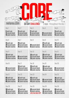 the 30 day core challenge poster