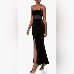 This Contemporary Brand Was Launched In 1989 By Fashion Designer Max Azria. Bcbg Has Since Expanded Into 20 Different Brands For The Modern Woman Taking The Fashion World By Storm. Radiate Elegance In The Kai Sleeveless Evening Dress By Bcbg Max Azria. Made With 90% Polyester And 10% Spandex. The Soft Sultry Velvet Is Adorned With A Bustier Style Cut And Ruched Details. This Dress Is Perfect For Special Events And Occasions And Features A Back Zipper. Fitted Sleeveless Evening Dress For Dinner, Sleeveless Evening Maxi Dress With Lined Bodice, Fitted Sleeveless Evening Maxi Dress, Sleeveless Lined Maxi Dress For Dinner, Sleeveless Lined Evening Dress For Formal Occasions, Sleeveless Lined Maxi Dress For Evening, Lined Sleeveless Maxi Dress For Evening, Max Azria Dress, Velvet Bustier