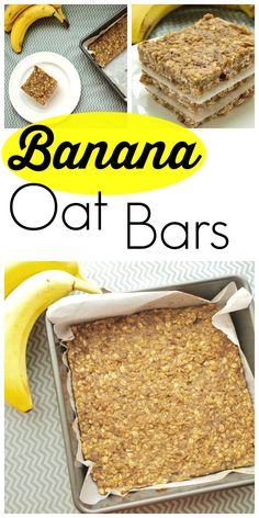 banana oat bars are stacked on top of each other