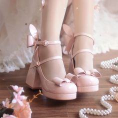 Customized Product. is not eligible for return. Ship In 5-10 Days.Fabric Material: PuColor: Pink. Black. Red. White. BlueHeels Height: 8.5cm/3.35" Heels With Ribbon, Pink Platform Heels, Fairy Shoes, Halter Dress Short, Soft Pink Theme, Pretty Shoes Sneakers, Cute Shoes Heels, Lace Heels, Bow Heels