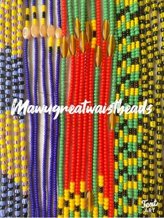 Free shipping Traditional Waist Beads With Beaded Chain, Multicolor Waist Beads For Festival, Waist Beads African, Waist Beads, Belly Chain, Text Art, Wholesale Beads, Pretty Jewellery, How To Make Beads