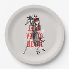 Illustration Heart, Jack Skellington And Sally, Christmas Typography, Typography Illustration, Jack And Sally, Paper Plates Party, Halloween Paper, Party Plates, Party Tableware