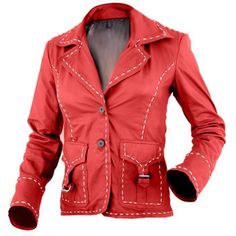 Shop now and shop our stunning red women's leather jacket, designed to enhance your fashion statement. this waist-length jacket features a flattering fit, button closure, and exquisite leather craftsmanship. elevate your wardrobe with this must-have piece! Red Jacket Leather, Classic Leather Jacket, Warm Weather Outfits, Leather Skin, Stylish Jackets, Genuine Leather Jackets, Jacket Design, Leather Jackets Women, Leather Jacket Men