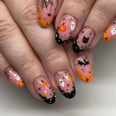 Get ready for spooky season with these Halloween nail designs that will level up your costume game! From classic jack-o'-lanterns to creepy cobwebs, this tutorial will show you how to create the perfect manicure for the scariest night of the year. Whether you're a beginner or a nail art pro, these designs are sure to impress at any Halloween party. Halloween Nails Easy, Cute Halloween Nails, Summer Nail Art, Nails For Women, Nail Fashion