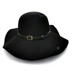 Cute And Stylish Black Hat One Size For Spring, Black Hats For Spring, Black Hats For Fall, Black Fall Hats One Size, Black One Size Hats For Fall, Chic Black Hat, One Size Fits Most, Chic Black Hat One Size Fits Most, Black Fedora Felt Hat For Fall, Black Brimmed Felt Hat For Fall