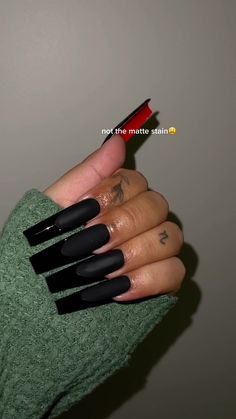 Red Acrylic Nails, Red Bottom, Black Nail