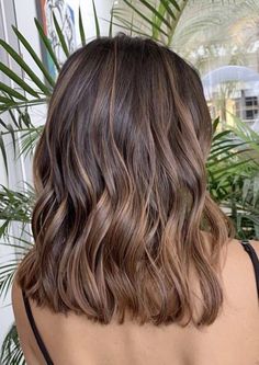 Brunette Highlights With Layers, Short Black Highlighted Hair, Short Chocolate Brown Hair With Balayage, Dynamic Brunette Hair Color, Brunette Hair With Highlights Short, Brunette Sunkissed Hair, Short Brunette Hair With Highlights, Short Hair Inspo Layers, Dyed Hair For Brunettes