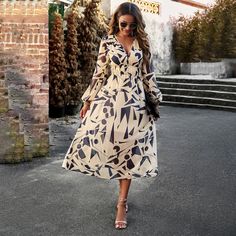 F00202598-402 Resort Casual, St 4, Printed Long Skirt, Printed Casual Dresses, Langer Rock, Printed Maxi Skirts, Vestidos Vintage, Vestido Casual, Daily Dress