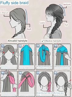 How To Do A Side Part Hair Tutorials, Hair Styles Step By Step Easy, Tied Hairstyles, Hairstyles Step By Step, Hairstyle Examples, Cute Quick Hairstyles, Easy Hairstyles For Thick Hair