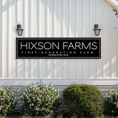 a sign that reads, hxson farms first - generation farm established in 2012