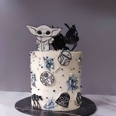 a star wars themed birthday cake on a table