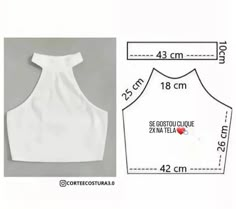 the measurements for a cropped top are shown