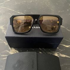 Prada Symbole Sunglasses Color Lens Yellow Purple Havana Detail Comes With Original Box And Sunglasses Case Original Price 520 Unisex Prada Symbole Sunglasses, Prada Accessories, Color Lenses, Yellow Purple, Black N Yellow, Havana, Sunglasses Accessories, Sunglasses Case, Original Box