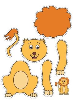 an animal cut out from paper with the shape of a lion and another animal behind it