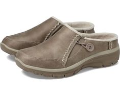 SKECHERS Easy Going - Sundaze | Zappos.com Decorative Buttons, Skechers Women, Easy Going, Womens Clogs, Fur Trim, Women's Shoes Sandals, Women's Shoes, Memory Foam, Clogs