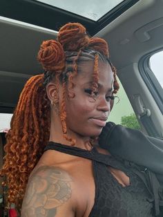 Starter Locs Women, Marley Twists Over Locs, Loc Ponytail Styles, Hairstyles Faux Locs, Female Loc Styles, Starter Locs Styles, Female Dreads Hairstyles, Styles Locs, Female Dreadlocks Styles