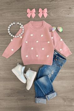 White Pom Pom Sweater Coral Sweater Outfit Fall, Pom Pom Sweater, Boutique Outfits, Sparkle In Pink, Easy Crochet Baby, Valentines Crochet, Crochet Booties