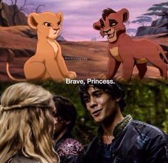 the lion king and princess are talking to each other