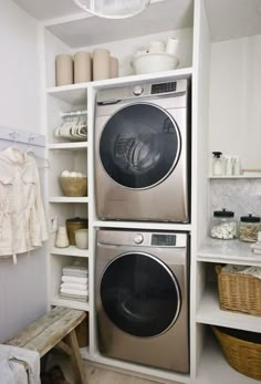 Vertical Washing Machine Rack for Laundry Room Waterproof Washer Topper With Metal Supports 100% Customizable Modern Laundry Organizer - Etsy Organic Laundry Room, European Laundry, Stackable Laundry, Stacked Laundry, Laundry Room Paint Color, Upstairs Laundry, Stacked Laundry Room, Home Laundry Room, Laundry Room Closet