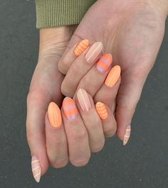 Striped Nail Designs, Almond Gel Nails, Cruise Nails, Color For Nails, Minimal Nails, Basic Nails