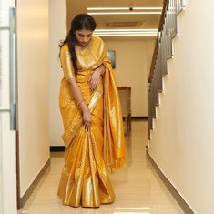 Holud Saree, Sabyasachi Bridal Collection, Yellow Sarees, Rekha Saree, Red Saree Wedding, Saree Pic, Saree Yellow, Dusky Skin, Yellow Outfits