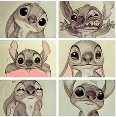 some drawings of different faces and expressions for the character lil from disney's animated movie