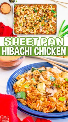 this sheet pan hibacchi chicken is an easy and delicious dinner that's ready in less than 30 minutes