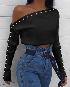 Outfit Con Jeans, Trend Fashion, Looks Style, Batwing Sleeve, Cute Casual Outfits, Teen Fashion, Classy Outfits, Fashion Inspo Outfits, Chic Outfits