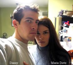 a man standing next to a woman in a living room with the caption danana dietz