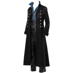 This Steampunk Retro Gothic Coat Windbreaker Coat is a statement piece that will bring any wardrobe up to the next level. It is perfect for men and women alike and is sure to impress no matter where you go. Crafted from a combination of industrial style fabric, vintage-inspired tones and intricate detailing, this jacket is guaranteed to draw attention. Wear it with a pair of dark trousers and boots to create an impressive Gothic look or pair it with a skirt and a pair of heeled shoes to embrace the romantic Victorian style.The Steampunk Retro Gothic Coat Windbreaker Coat is perfect for fashionistas who like to stand out. Its unique design features a dark gothic collar that frames the face in stunning contrast and presents a sleek tailored fit along the body. The pockets are lined with meta Gothic Coat, Gothic Looks, Style Steampunk, Steampunk Clothing, Dark Gothic, Masquerade Ball, Steampunk Fashion, Costume Halloween, American Express