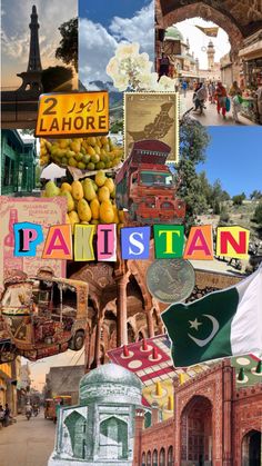 the collage shows many different things in pakistan and other parts of the country that are depicted