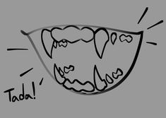 a drawing of an open mouth with the word tabbi written on it's side