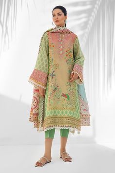 Noorie – Sania Maskatiya International Sania Maskatiya, Eid Holiday, Desi Style, Pastel Mint, Website Features, Silk Trousers, Silk Dupatta, Punjabi Suits, Eyelet Lace