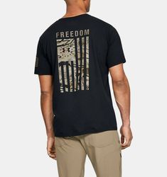 Men's UA Freedom Flag Camo T-Shirt Loose: Fuller cut for complete comfort. Super-soft, cotton-blend fabric provides all-day comfort Ribbed collar 60% Cotton/40% Polyester Imported Training Swimwear, Camo Shirt, English Men, Dad Fashion, Camo Shirts, Sport Bra Top, Under Armour Men, Kids Shorts, Active Wear Tops