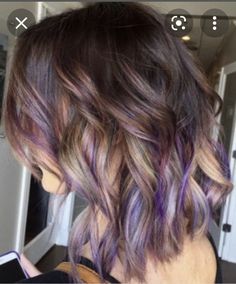 Grey Blonde Hair, Grey Blonde, Brown Ombre Hair, Nails Purple, Purple Highlights, Hair Color Purple, Super Nails