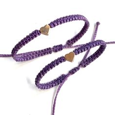 These lovely heart bracelets are perfect for any occasion. Choose from the options the Mommy and Me bracelet set, the adult's bracelet or the kid's bracelet. The kid's bracelet closes to 4.5" and the adult's bracelet closes to 5.5". Both bracelets are adjustable. Purple Heart Beaded Bracelet For Valentine's Day, Adjustable Friendship Bracelets With Heart Charm, Heart-shaped Bracelets For Best Friend Valentine's Day Gift, Personalized Adjustable Heart Bracelet, Best Friend Gift Heart Bracelets For Valentine's Day, Hypoallergenic Heart Bracelet For Birthday, Adjustable Purple Friendship Bracelets With Heart Beads, Adjustable Bracelet With Heart Charm For Best Friend, Purple Heart Charm Bracelet For Valentine's Day