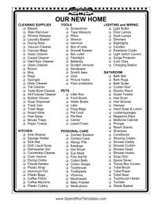 a printable cleaning checklist with the words our new home written in black and white