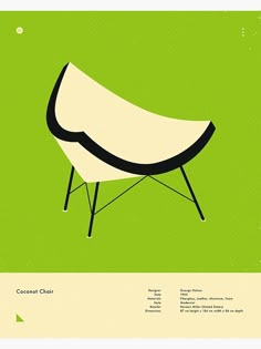 a green poster with a white chair on it