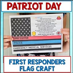 the first responders flag craft is featured in this patriotic day card with text that reads,