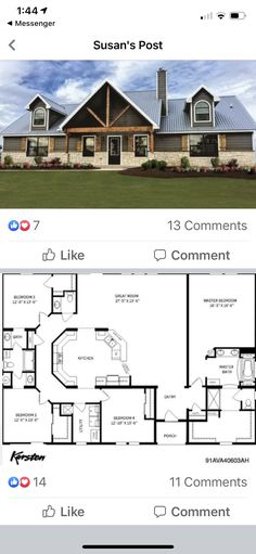 two houses with different floor plans on the same page, one is for each room