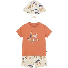 Orange 3pc fun print outfit set for baby boys. Orange round neck short sleeve t-shirt with have fun graphic, beige animal print shorts and matching animal print hats. | Mayoral | 3pc Fun Print Outfit, (Orange, Size 3Y) | Maisonette collects the best children’s products from around the world (unlike Zulily, Etsy, The Tot, Farfetch Kids, Childrensalon, Crate and Kids, Kohls, Wayfair, Buy Buy Baby, Nordstroms, Mini Boden, J.Crew Factory, or PotteryBarn Kids), creating a curated shopping experience for you. Think of us as your shortcut to fashion for litte ones! Playful Brown Cotton Sets, Animal Print Shorts, Spanish Fashion, Buy Buy, Print Shorts, Buy Buy Baby, Socks And Tights, Mini Boden, Fun Prints