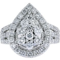 In a world where elegance meets craftsmanship, the 14K White Gold Pear Shape Cluster Diamond Ring stands as a testament to timeless beauty and sophistication. This exquisite piece features a cluster of radiant diamonds, carefully arranged in a stunning pear shape that captures and reflects light from every angle. Each diamond is meticulously set in lustrous 14K white gold, enhancing its brilliance and creating a dazzling display that is sure to captivate. The total diamond weight of 2.00 carats Cluster Diamond Ring, Radiant Diamond, Ring Stand, Split Shank, Diamond Cluster Ring, Pear Shape, In A World, Pear Shaped, Timeless Beauty